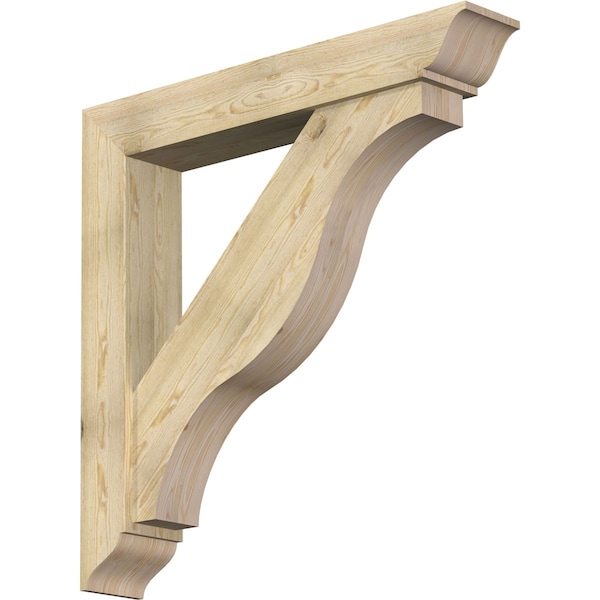 Ekena Millwork Funston Traditional Rough Sawn Bracket w/ Offset Brace, Douglas Fir, 8"W x 48"D x 48"H BKT0806X48X48FST01RDF - main
